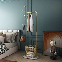 Nordic gold hanger Simple marble room hanger Floor-to-ceiling bedroom Modern light luxury Wrought iron coat rack