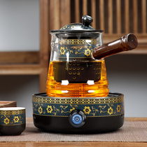 Glass tea set set Chinese household electric pottery stove cooking tea steamed teapot tea cooker ancient wind steam automatic bubble teapot