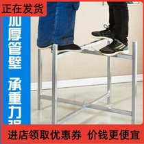 - Mobile thickened round folding table leg bracket Telescopic household folding table iron shelf Table leg Round table table frame-