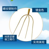 Farm large iron fork with iron handle solid three-strand iron fork waste cleaning