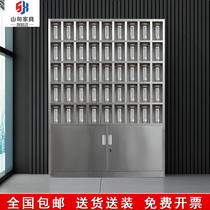 Stainless steel cup cabinet 45 grid factory workshop staff teacup lounge multi-Gate School hospital placement cabinet