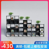 Lattice cabinet wooden modern combination office file partition shelf porch display cabinet storage bookshelf customization