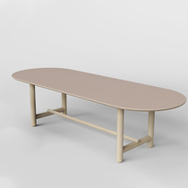 Nordic Solid Wood Oval Conference Table Creative Desk Modern Minima Long Strip Table Log Negotiation Table Bench
