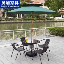 Outdoor tables and chairs with umbrella outdoor courtyard outdoor balcony outdoor umbrella iron folding tables and chairs garden home leisure