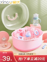 Camellia official flagship store baby bottle storage box Childrens tableware storage box large drain with cover dustproof drying