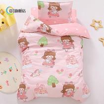 Kindergarten quilt three-piece set pure cotton childrens six-piece set bedding cotton quilt cover baby spring and autumn nap quilt