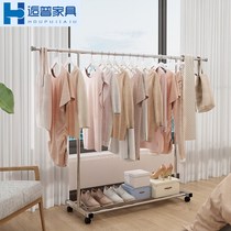  Clothes rack Floor hanger single pole indoor telescopic clothes rack Balcony simple clothes rack Household