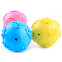Dog Teething Rubber Ball Dog Toy Sound Bite Resistant Elastic Ball Training Ball Pet Puppy Teddy Dog Toy Ball
