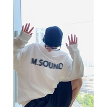 Round neck knitted sweater men and women autumn trend Korean long sleeve loose letter printing pullover top