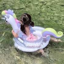 Swimming ring male treasure sitting ring Princess horse unicorn underarm circle baby anti-sunshade Flamingo Beach Net Red