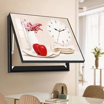 Crystal single hydraulic decorative painting mute wall clock distribution box living room dining room hanging painting fruit still life vase clock