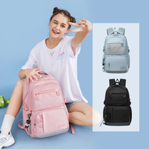 ilVr schoolbag female junior high school students large capacity Light simple high school students burden reduction Ridge shoulder bag 2021 New