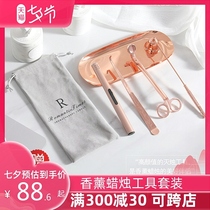 Aromatherapy candle tool set igniter candle extinguisher hook cover shears lighter three-piece tray lighting accessories