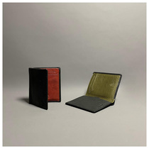 RL High-end Purple Mark Au Style Retro Hand Genuine Leather Card Holder Business Card Bag Beef Leather Document Clip Card Bag Name Card