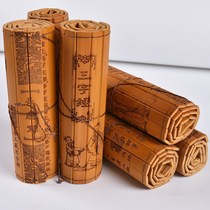 New product bamboo simple book Moral chanting three-character Jingxing orchid Oranda big sorrow curse photography props pendant stage performance