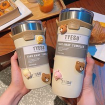 Thermos Cup ladies high value water Cup ins feng shui Cup fresh Korean girl 304 stainless steel student coffee cup
