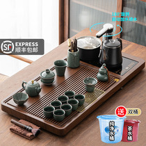 Kongfu tea with tea sea suit fully automatic boiling water pot integrated tea tray high-end whole set of home living room tea tea table