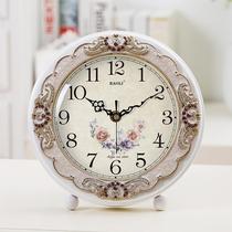Chrysanthemum pound European silent bedroom seat clock ornaments modern living room creative desk clock stylish bedroom pastoral simple sitting clock