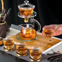 Tea artifact glass full automatic lazy tea set set high temperature resistant household kung fu magnetic teapot tea tray set