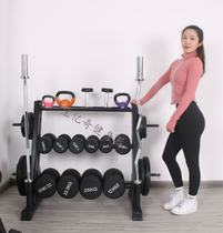 Three-layer double-layer dumbbell rack fitness equipment multifunctional storage rack kettlebell barbell bar barbell sheet storage rack covered with glue