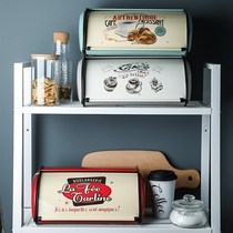 American pastoral vintage tin bread box flap baking bread box biscuit snack storage box finishing box