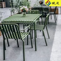 Modern Outdoor Balcony Tea Table Minima Courtyard Garden Open Air Casual Iron Art Strip Table Outdoor Dining Table And Chairs Combination