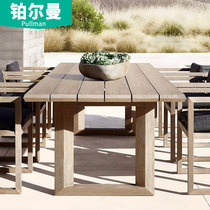 Outdoor table and chairs patio outdoor imported modern simplicity Nordic Chinese oriental grapefruit full solid wood long table large table