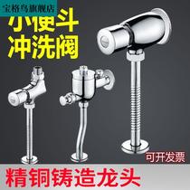 Flushing valve tap switch flushing urine button delayed hand press male toilet piss urine pool bathroom valve