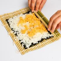 Sticky rice group material Package meal with sushi curtain sanitary plus coarse bamboo and wood creative bag Rice Purple Vegetable rice roller shutter Divine Instrumental