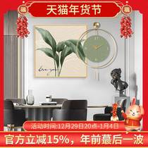 New simple modern clock wall clock living room dining room clock painting wall painting light luxury fashion dining room with clock