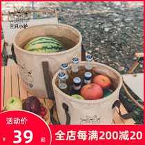 Three Little Donkey Portable Outdoor Travel Foldable Bucket Travel Water Basin Wash Washbasin Laundry Bag BUBBLE FOOT BUCKET