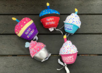 Simulation birthday cake export American pet dog plush voice Food Toy photo props scene cos