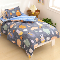  Kindergarten quilt three-piece quilt cover pure cotton baby nap into the garden childrens core quilt six-piece bedding winter