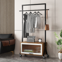 Removable Hood Rack Hanger Hanger Home Floor Bedroom Net Red Living-room Simple Contained Shelf With Wheels