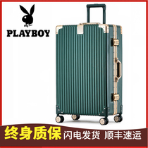 Playboy luggage sturdy and durable thickened trolley box ins suitcase mens 24-inch womens net red New