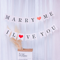 Tanabata wedding confession marryme fishtail flag trunk surprise iloveyou romantic banner pull flag decoration