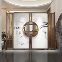 New Chinese style solid wood screen partition living room hotel Hall office custom porch on good water mobile seat screen