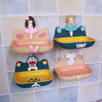 Cartoon cute wall-mounted toilet drain non-perforated soap box double home bathroom without water