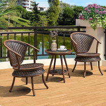 Purple Leaf Rattan Chair Three Sets Balcony Casual Vines Outdoor Patio Eu Style One-table Two Chairs Combined Mini Small Table And Chairs