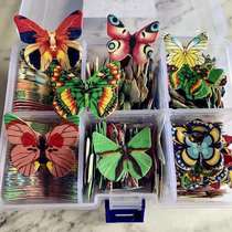  Edible birthday cake decoration Printed glutinous rice paper butterfly baking sugar paper Cartoon dishes embellished with flower plate decoration