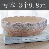 Factory direct large caliber platter multi-meaty flowerpot 2021 new ceramic large creative meat meat pottery basin clearance