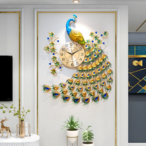 Peacock clock wall clock living room creative fashion clock modern simple atmospheric wall watch home silent quartz clock