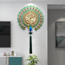 Light luxury art living room wall clock decoration clock creative Peacock Clock modern simple porch TV background wall watch