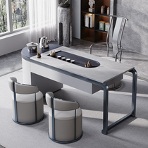Light luxury modern creative rock board tea table and chair combination high-end office simple modern tea table tea set one