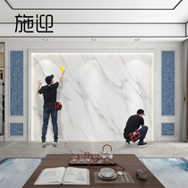 2021 modern marble wallpaper wall covering TV background wall wallpaper minimalist sofa living room Nordic ins murals