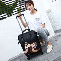 New double shoulder trolley bag backpack womens universal wheel detachable foldable short-distance travel bag waterproof ultra-light luggage bag
