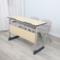 Yucai double classroom desk and chair Large high school primary school students learning desk Writing desk Training tutoring tutoring class Classroom table and chair