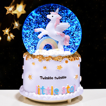 Christmas crystal ball music box snow snow snow snow Music Box Christmas 10 carousel decoration girls