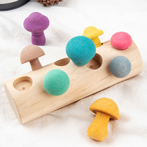 Baby Picking Mushroom Toys Mengs Early Education 1-2-3 Young Children Colors Cognitive Puzzle Spelling building blocks pairing