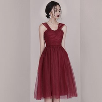 晚礼服连衣裙敬酒服新娘2020夏款平时可穿结婚衣服订婚红色回门服